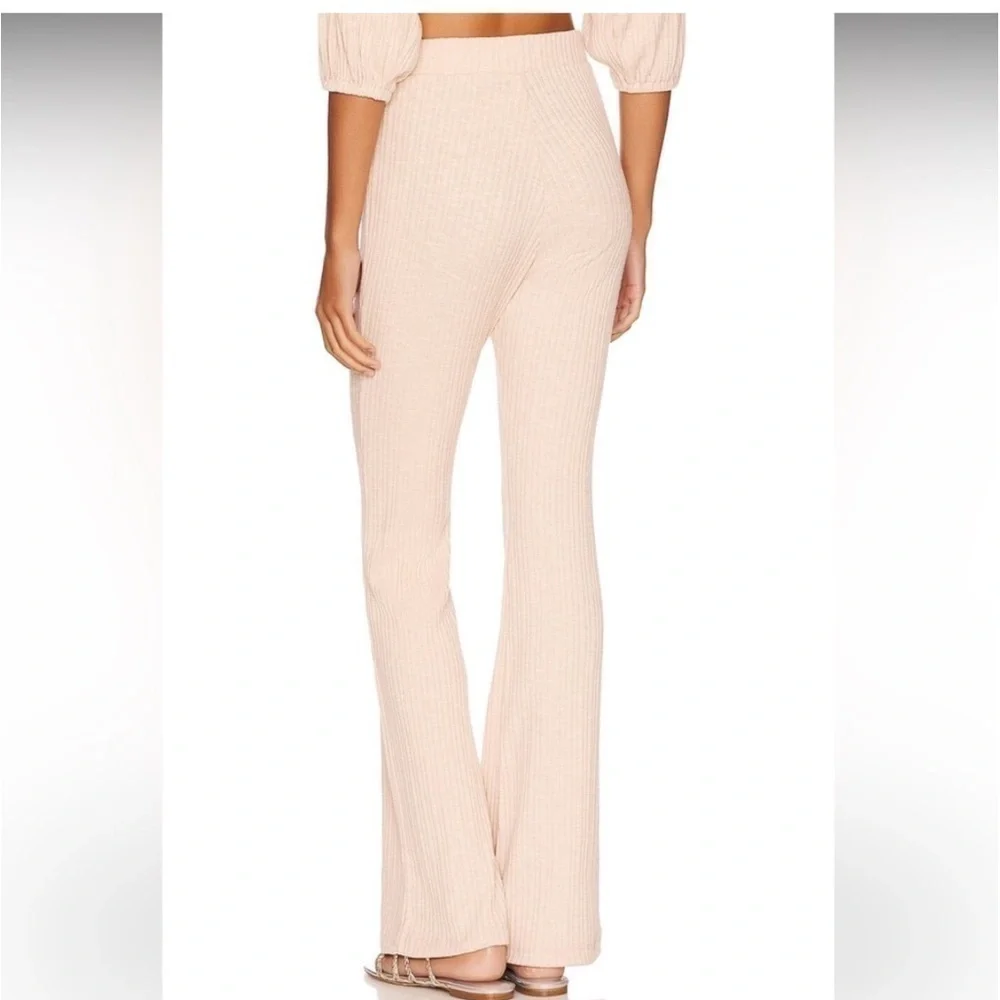 L*SPACE | NWT Jasper Sand Flare Ribbed Stretchy Revolve Pull On Boho Pants M